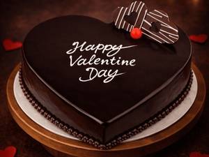 Eggless Heart Shaped Chocolate Truffle Valentine's Day Special Cake