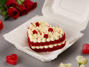 Heart Shaped Red Velvet Bento Cake (300 Gm)