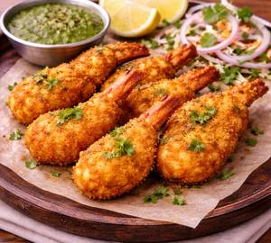 Jhinga Fry with green chutney (6 pcs)