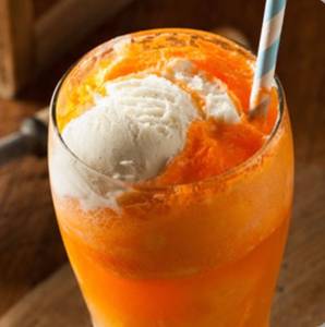Orange soda with ice cream