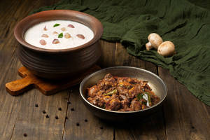 Curd Rice With Mushroom Pepper Fry