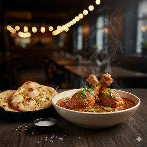 Chicken Curry2ps With Butter Roti 4Pc