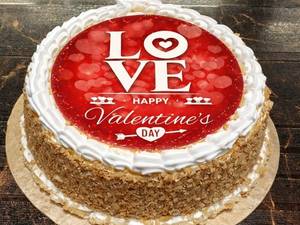 Eggless Photoprint Butterscotch Valentine's Day Special Cake