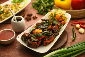 Chilli Paneer With Basil