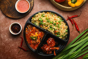 Schezwan Chicken And Indo Bongo Chicken With Shanghai Special Fried Rice/noodles