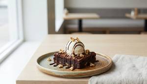 Walnuts Brownie With Ice Cream