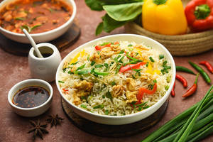 Egg Burnt Ginger Pimento Fried Rice [Serves 2]