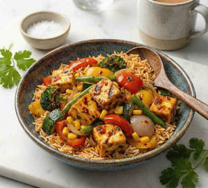 Paneer Rice Veggies Bowl