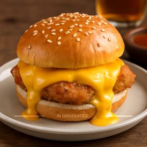Chicken cheese burst burger