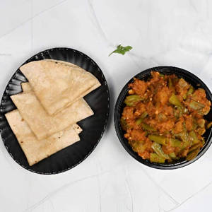 Guvar Dhokdi Sabji With Phulka Roti