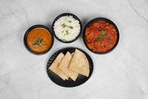 Aloo - Pyaz Sabji With Phulka Roti & Dal Rice