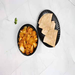 Flower Potato Sabji With Phulka Roti