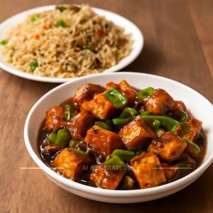 Paneer chilli with paneer fried rice