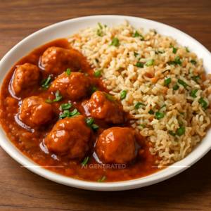 Chicken Manchurian With Chicken Fried Rice