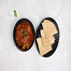 Tomato- Onion Sabji With Phulka Roti