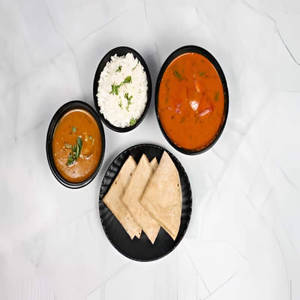 Aloo Tomato Sabji With Phulka Roti & Dal Rice