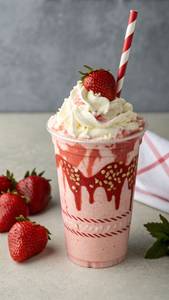 Strawberry Smoothie With Ice-Cream