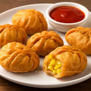 Cheese Corn Fried Momos (6 Pcs)