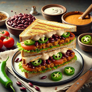 Mexican Beans Sandwich