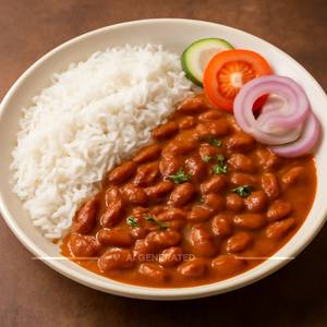 Rajma chawal with salad