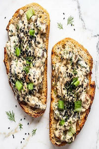 Creamy Mushroom Open Toast