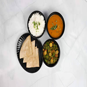 Fansi Dhokdi Sabji With Phulka Roti & Dal Rice
