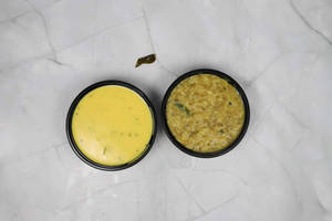 Marvadi Kadi With Chilka Wali Moong Dal Khichdi