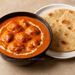 1 Boneless Butter Chicken + 1 Plain Roti                                                          
