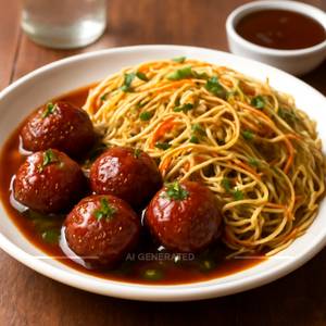 Veg Manchurian With Veg Hakka Noodles 