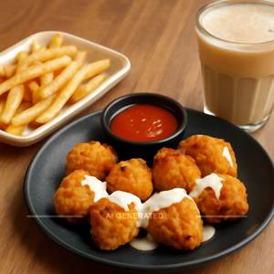 Cheese Corn Kurkure Momos  +  French Fries  +  Cold Coffee
