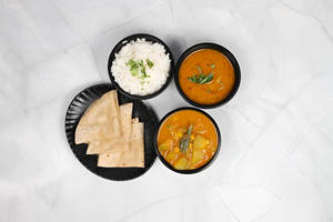 Dudhi Chana Sabji With Phulka Roti & Dal Rice