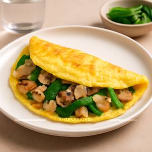 Chicken Mushroom And Spinach Omelette