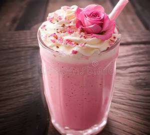 Rose Milk Shake With Ice Cream