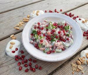 Curd-infused Veggie Bliss With Pomegranate And Peanuts (healthy Curd Salad)
