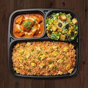 Schezwan Egg Rice + Butter Chicken + Salad