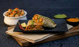 Soya Tikka Masala Whole Wheat Tortilla Wrap : 25 Gms Protein