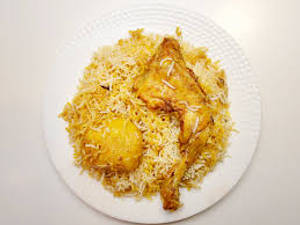 Chicken biryani half [1 pieces chicken  1 egg  1 aloo]