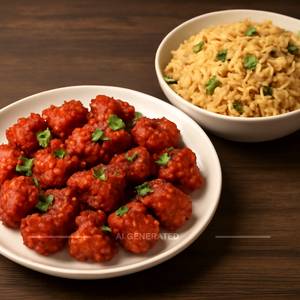 Chicken 65 with chicken fried rice
