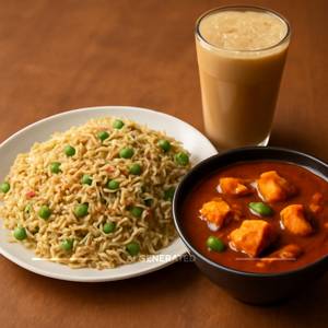 Fried Rice + Chilli Paneer Gravy + Cold Coffee