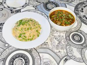 Vegetables In Hot Garlic Sauce With Fried Rice