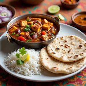 Kadhai Paneer + Jeera Rice + 2 Roti    