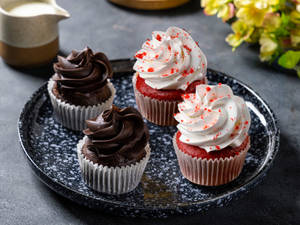 Chocolate Truffle & Red Velvet Cup Cake - Set of 4