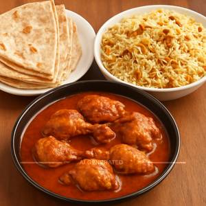 Chicken Masala [5 Pieces] With 5 Rumali Roti And Biryani Rice [Full]