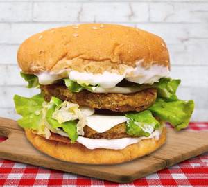 Double patty aloo tikki burger