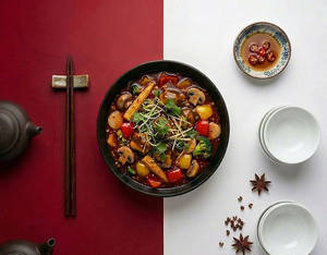 Exotic Veggies In Black Bean