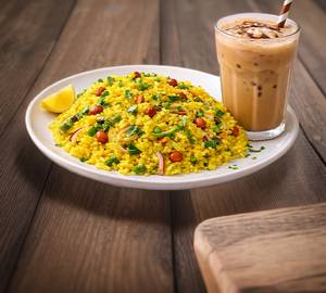 Poha With Cold Coffee