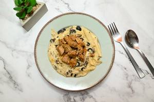 Chicken Penne In Mushroom Alfredo Sauce