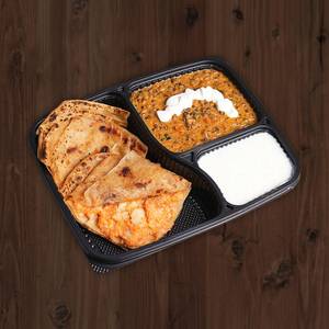 Aloo Parathas With Dal Makhni & Curd