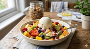 Fruit Salad with Vanila Scoop
