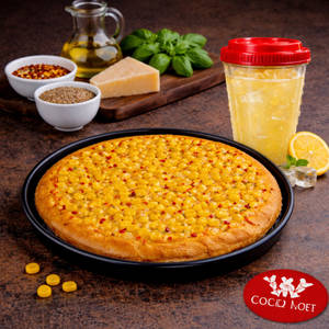 Sweet Corn Buttery Pan Pizza Pie+lemonade (240 Ml) Combo